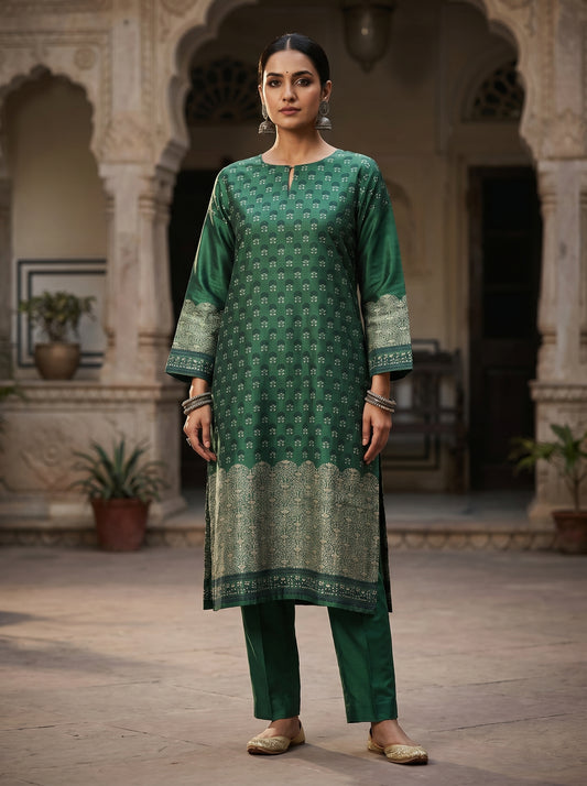 Semi Stitched Chanderi Casual kurta