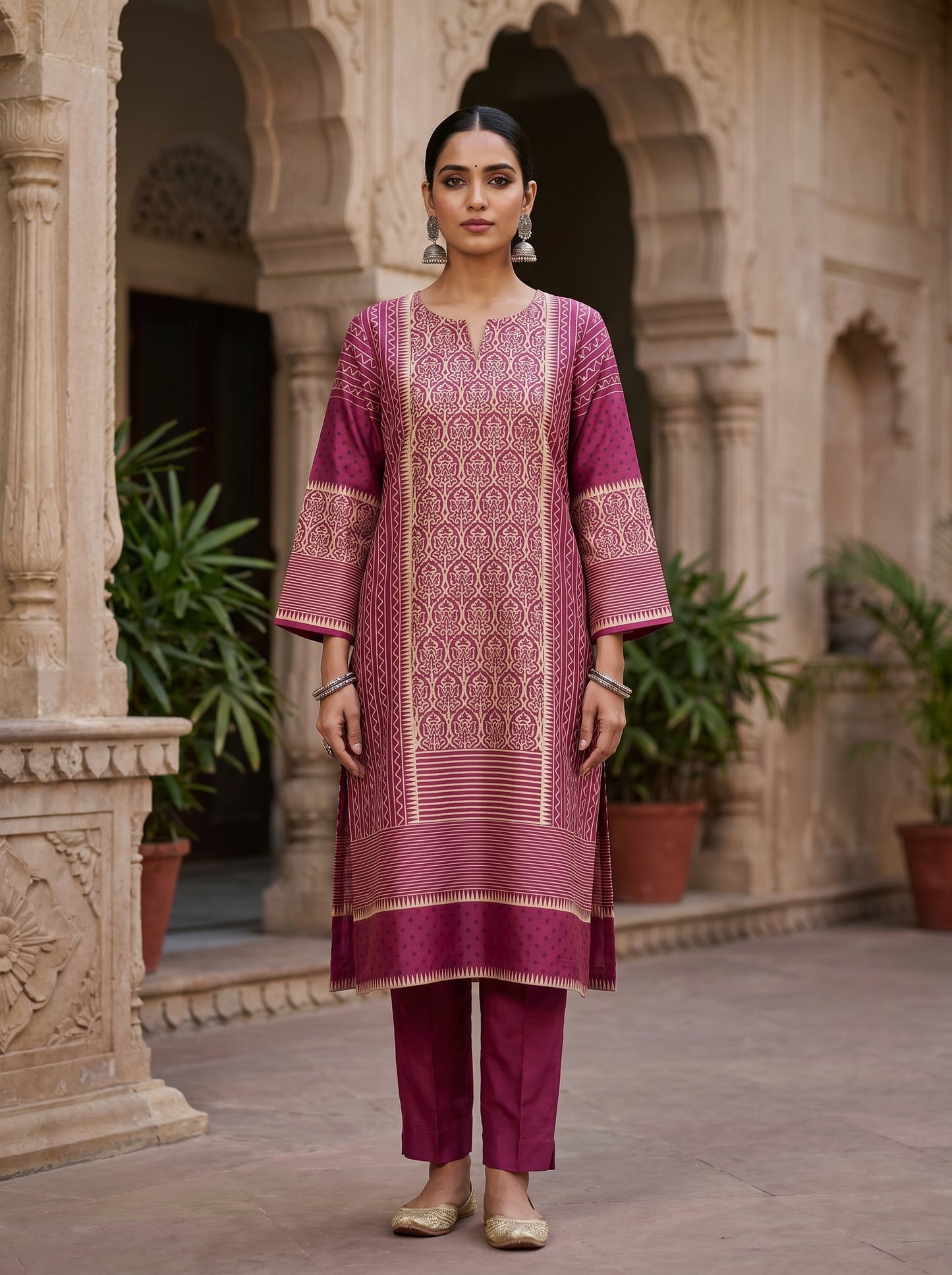Semi Stitched Chanderi Casual kurta