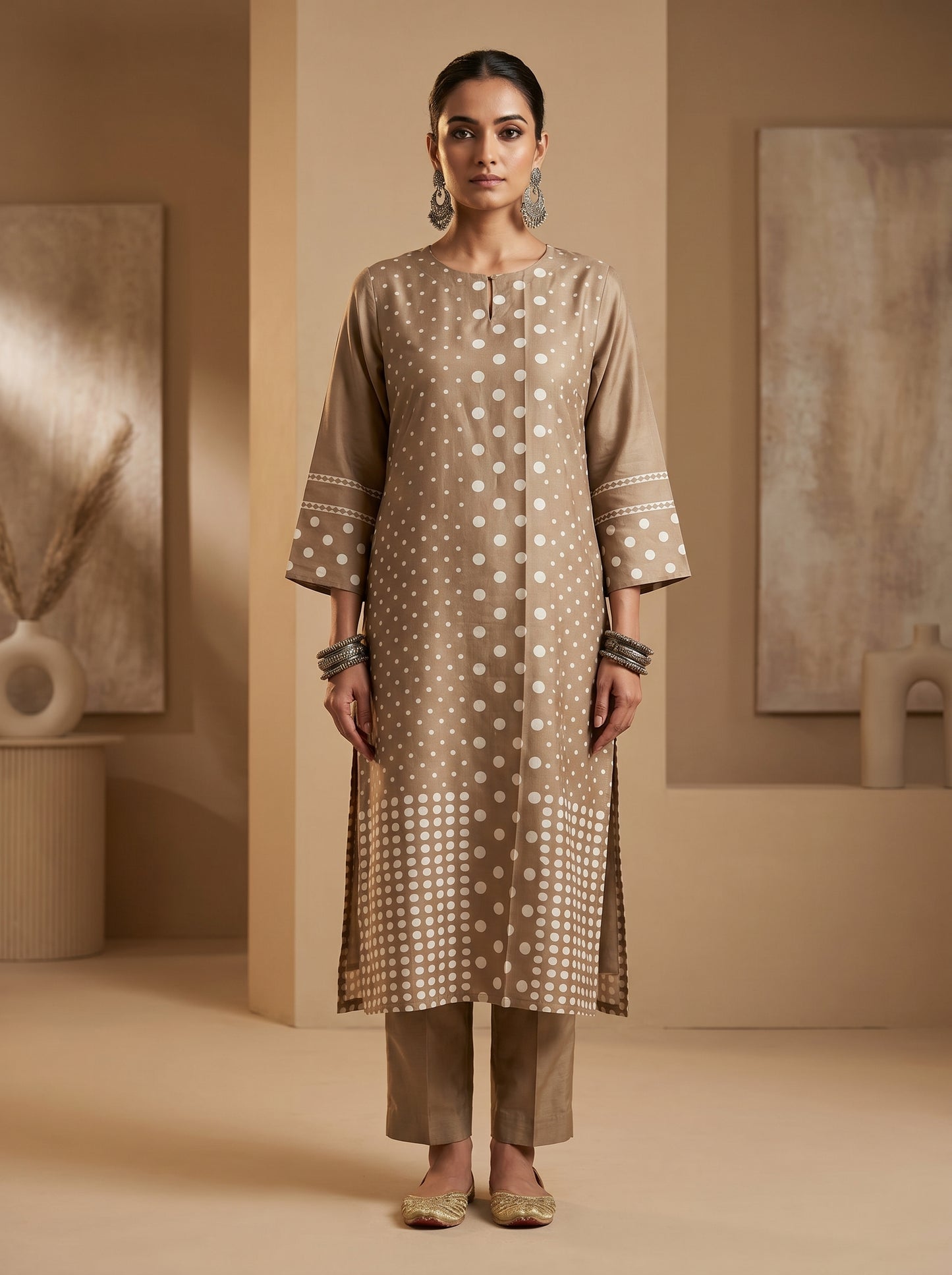 Semi Stitched Chanderi Casual kurta