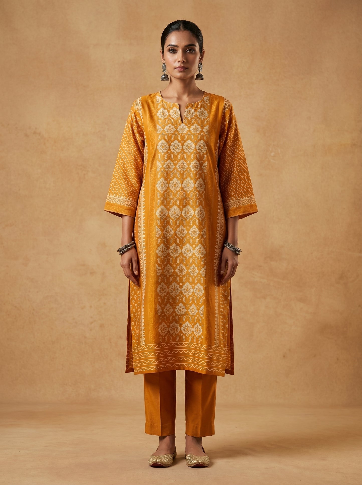 Semi Stitched Chanderi Casual kurta