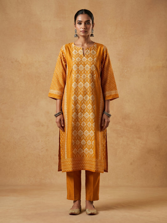 Semi Stitched Chanderi Casual kurta