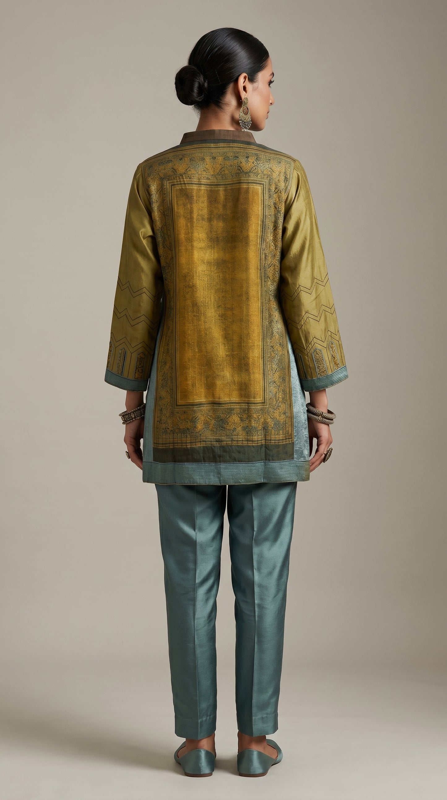 Stitched Chanderi  Tunic ready size 42