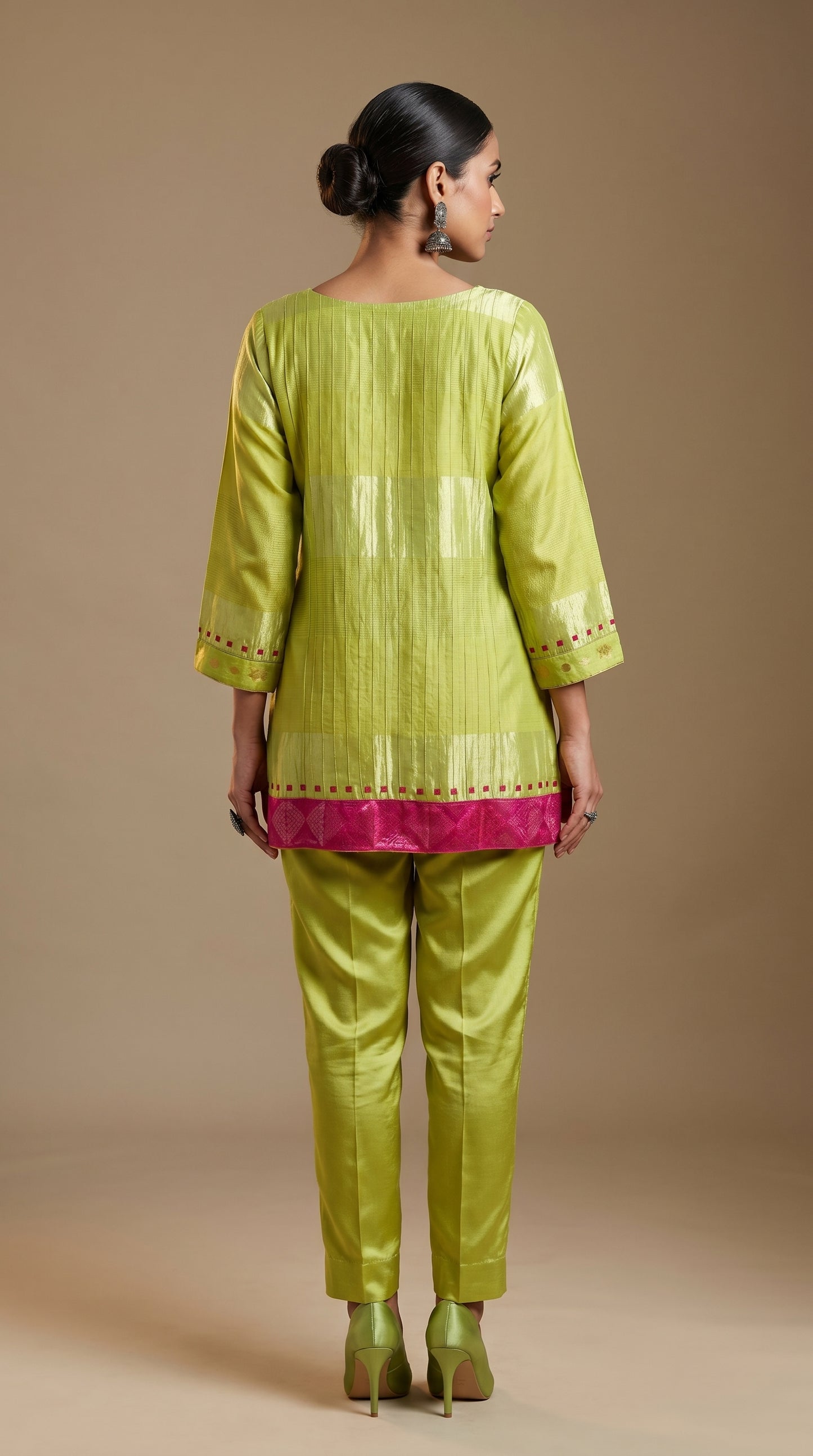 Stitched Chanderi  Tunic ready size 42