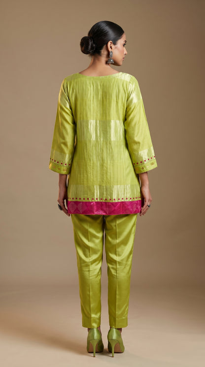 Stitched Chanderi  Tunic ready size 42