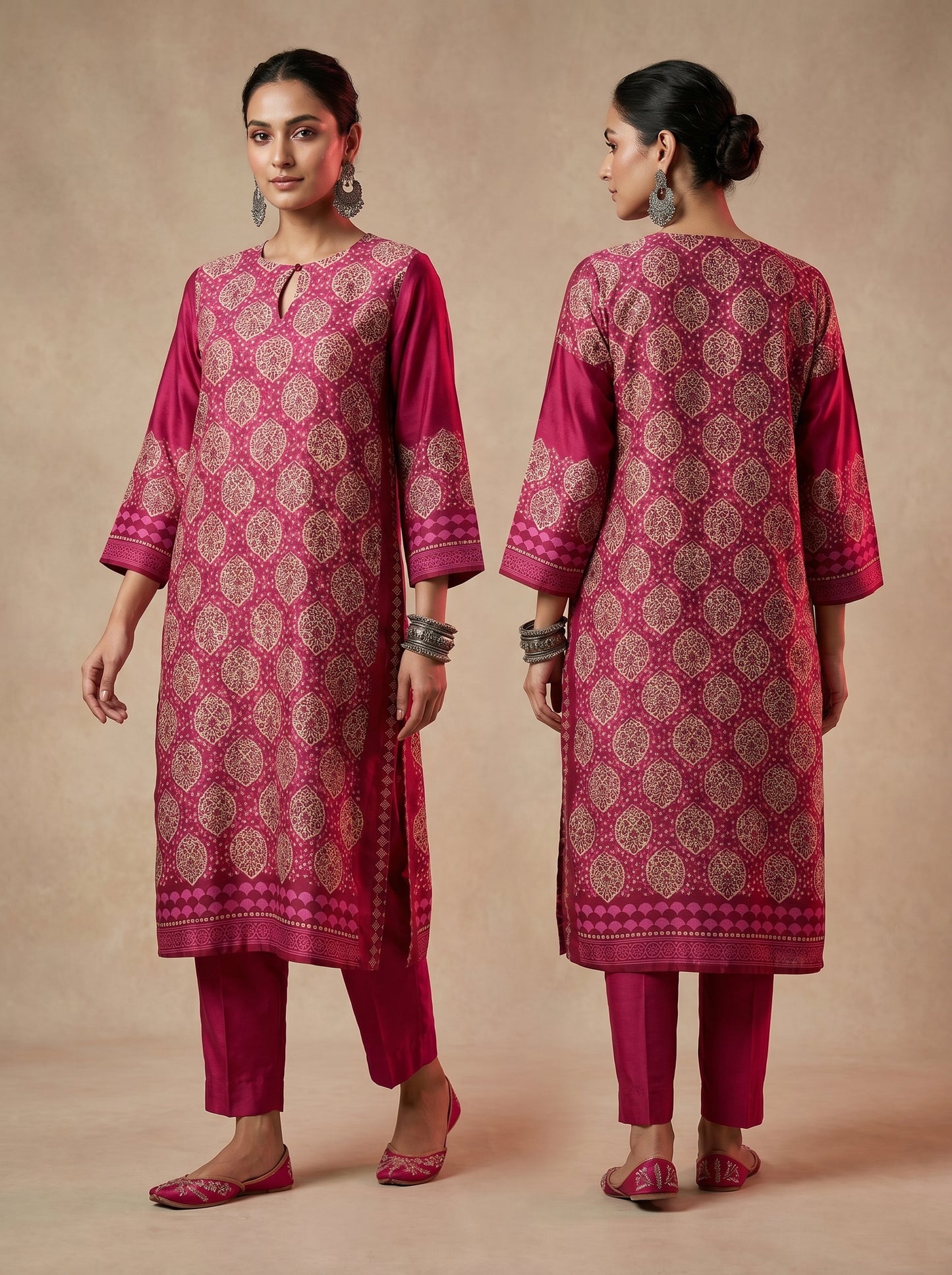 Semi Stitched Chanderi Casual kurta