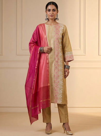 Semi Stitched Cotton Casual Suitset