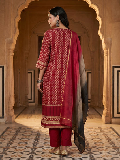 Semi Stitched Cotton Casual Suitset