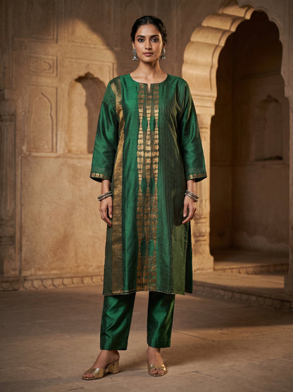 Semi Stitched Chanderi Casual kurta