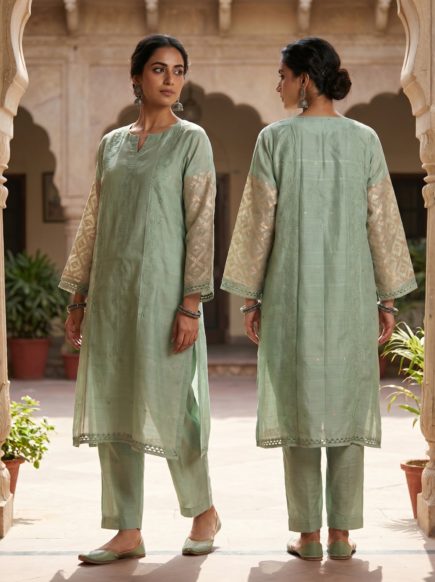 Semi Stitched Chanderi Casual kurta