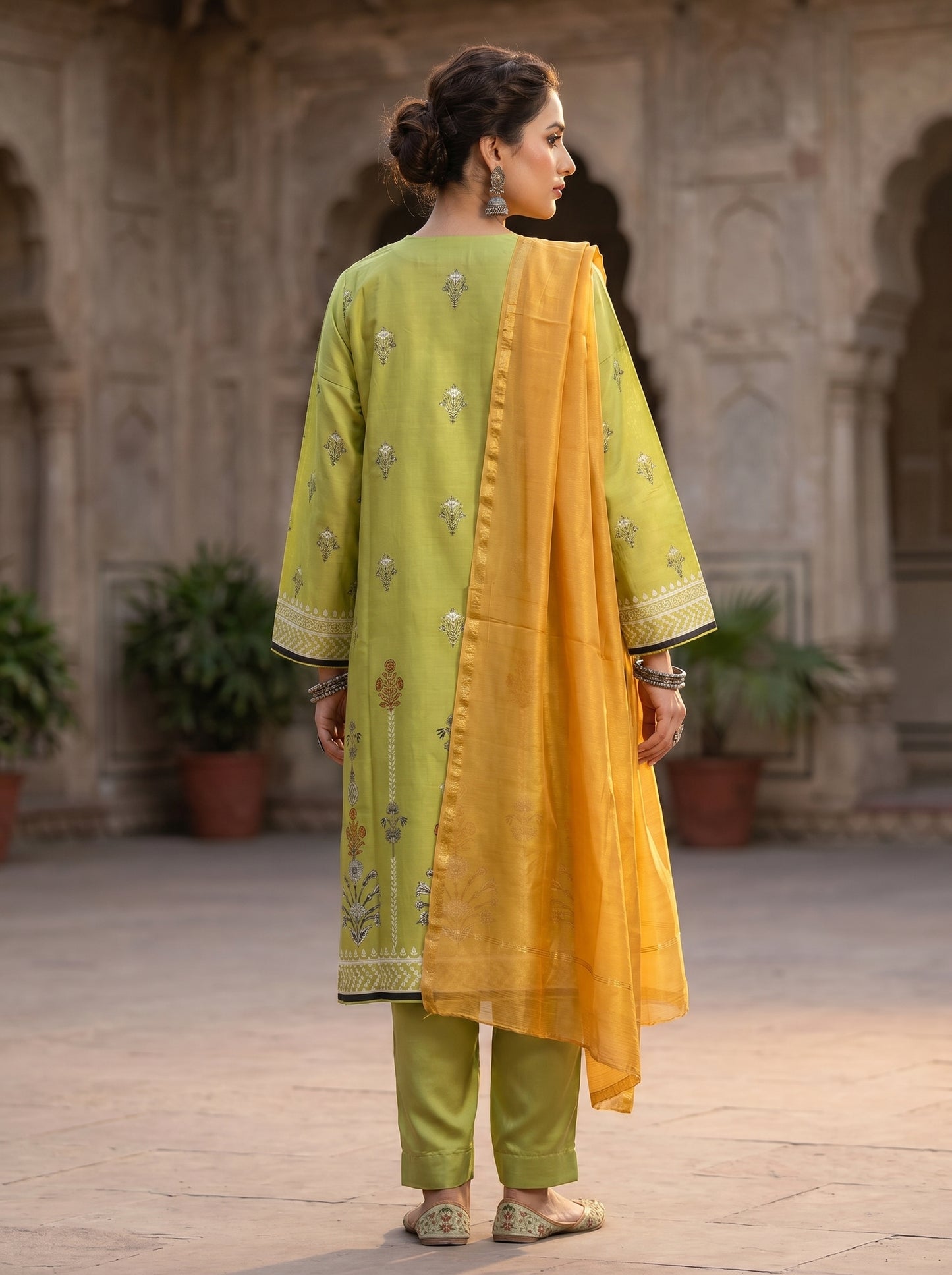 Semi Stitched Chanderi Casual suitset
