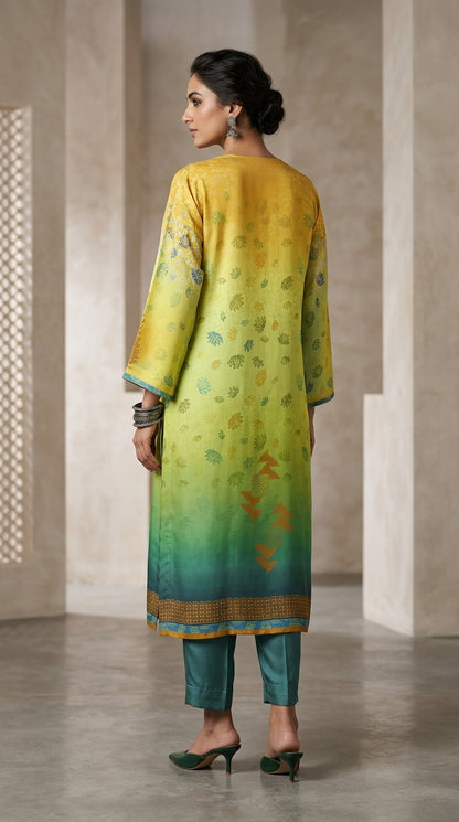 Semi Stitched Chanderi Kurta