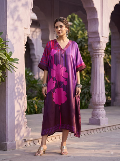 Stitched Cotton mudal Digital Printed Kaftan