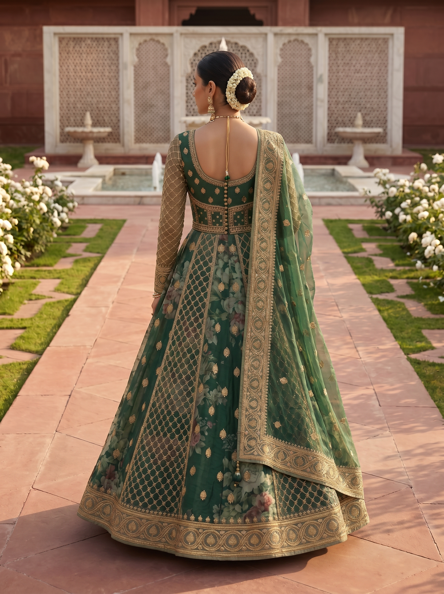 Woven Formal Anarkali Set