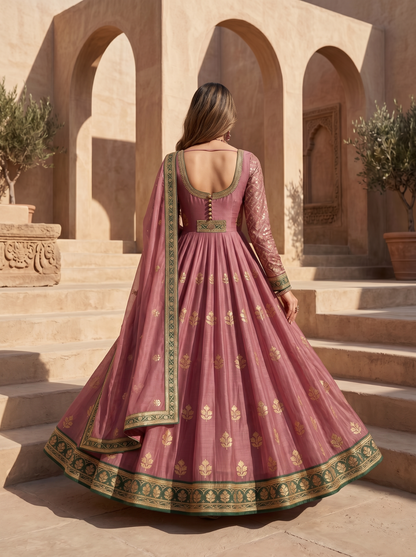 Woven Formal Anarkali Set