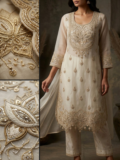 Customised Chanderi Embroidered set