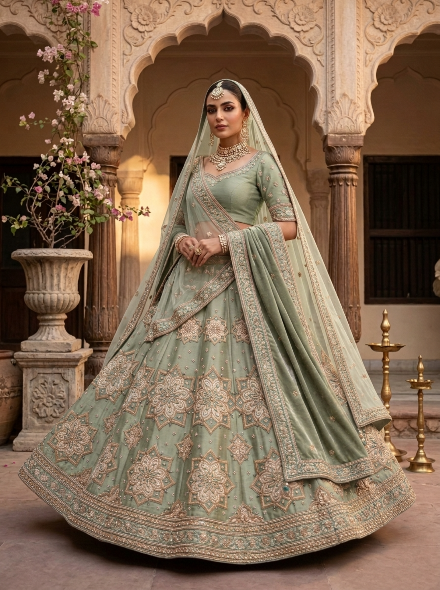 Formal embroidered Lehnga