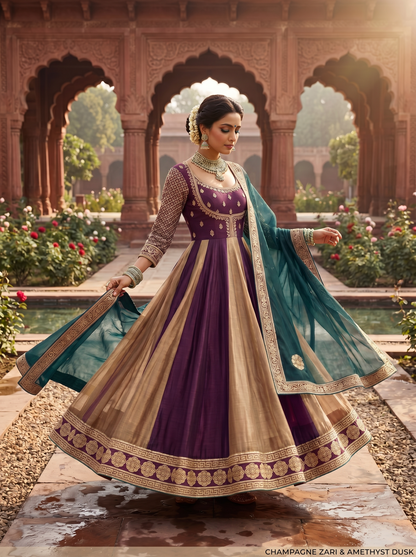 Woven Formal Anarkali Set