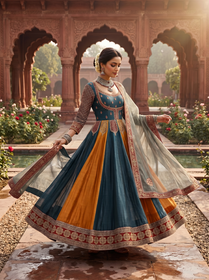 Woven Formal Anarkali Set