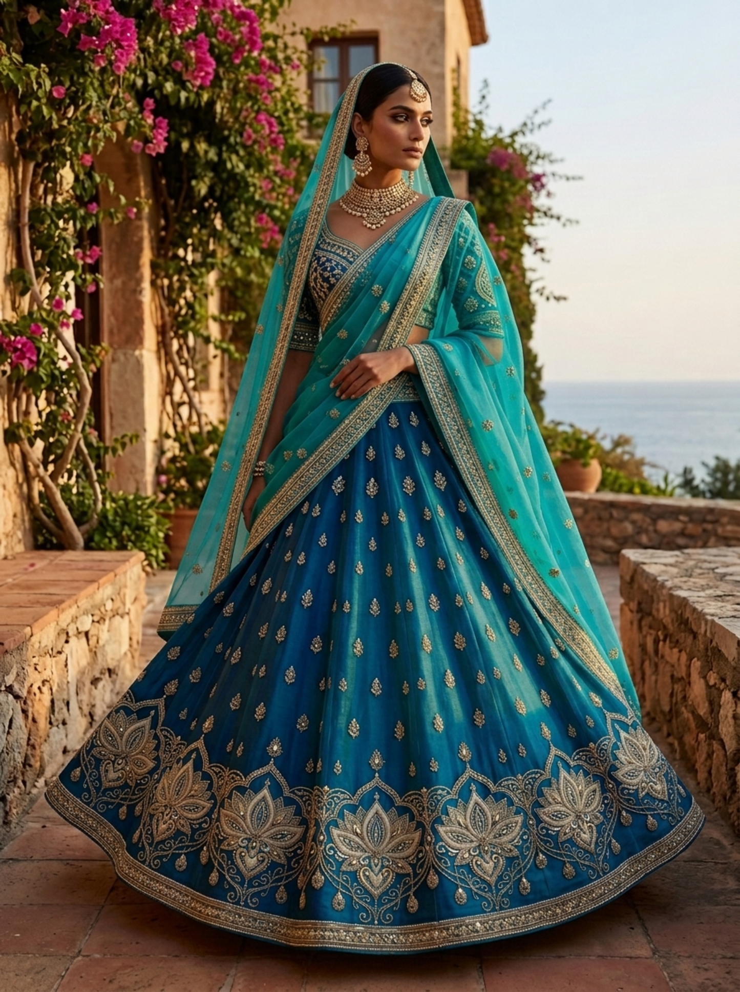 Formal embroidered Lehnga