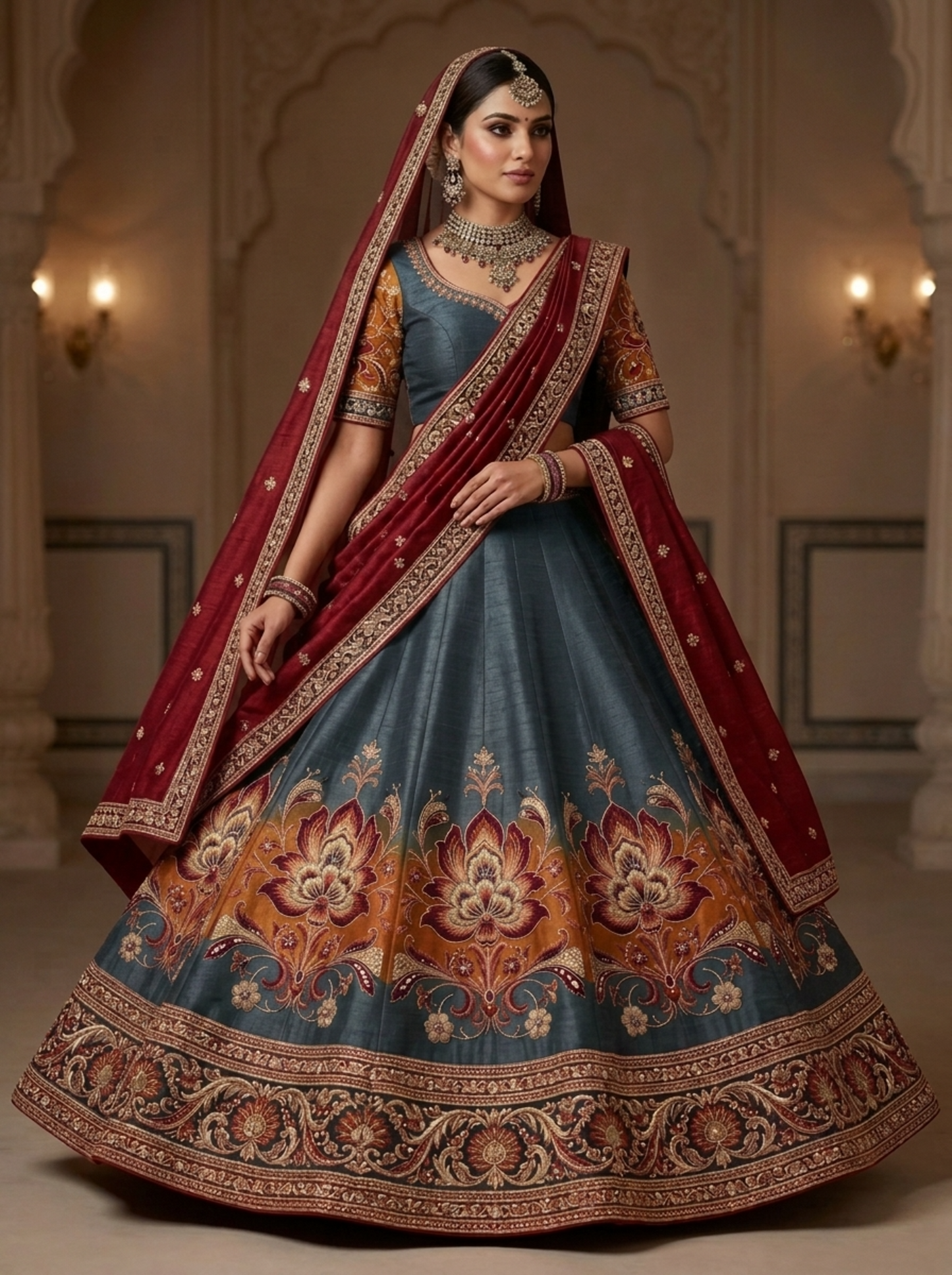 Formal embroidered Lehnga