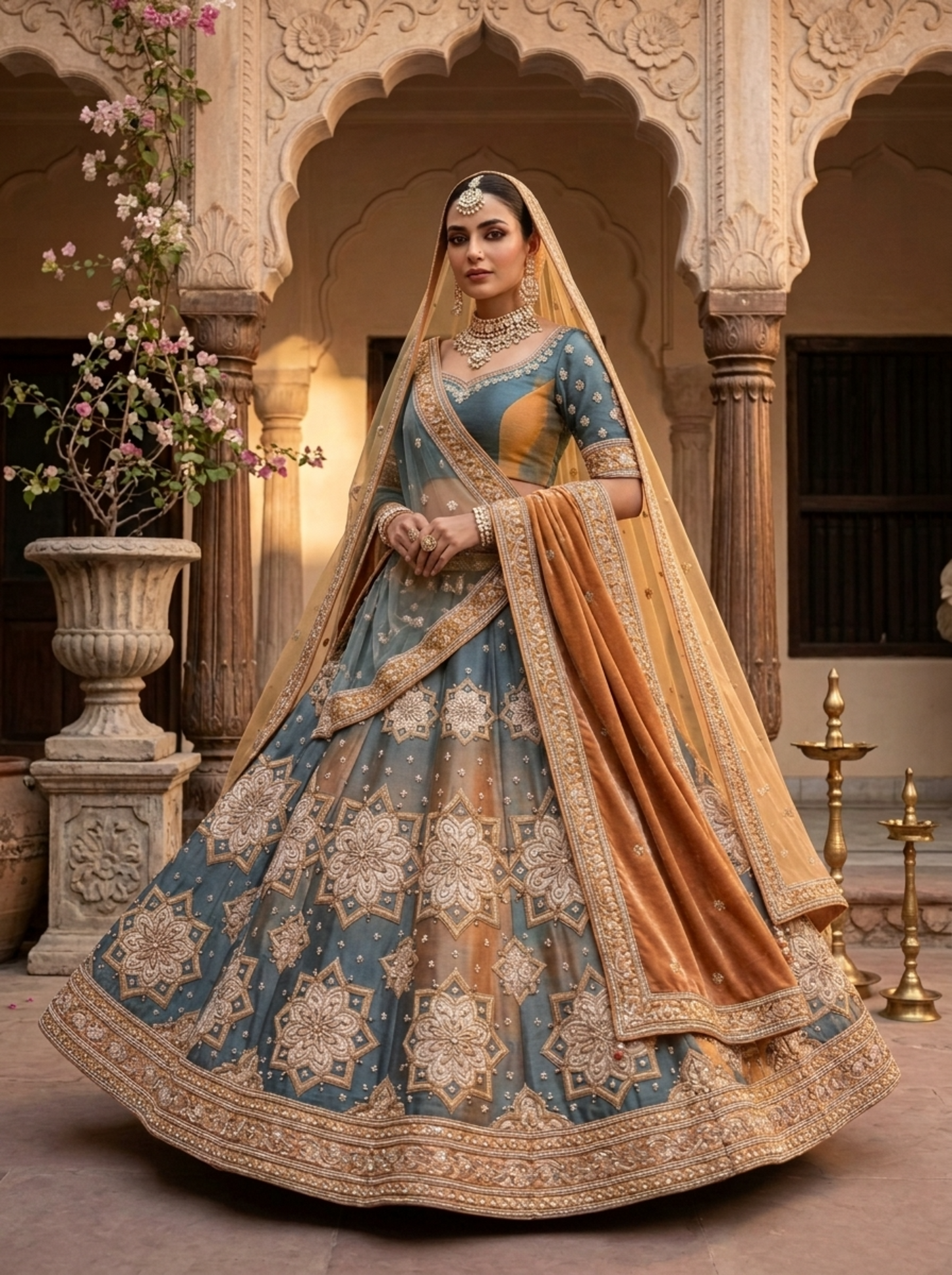 Formal embroidered Lehnga