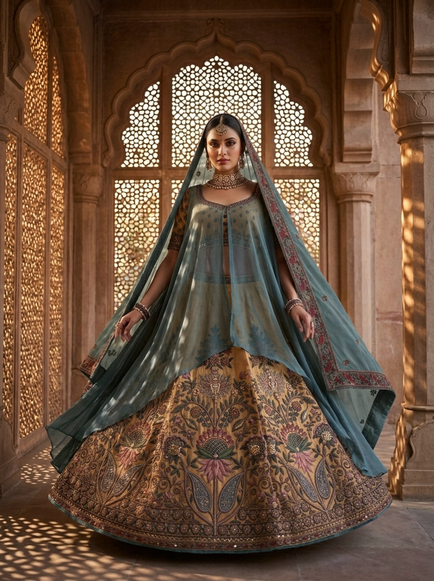 Formal embroidered Lehnga