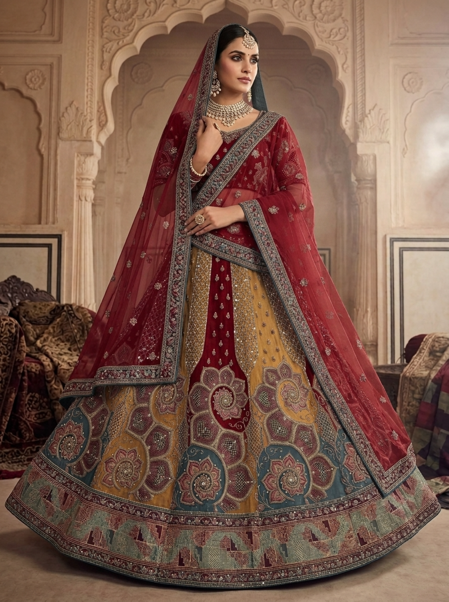 Formal embroidered Lehnga