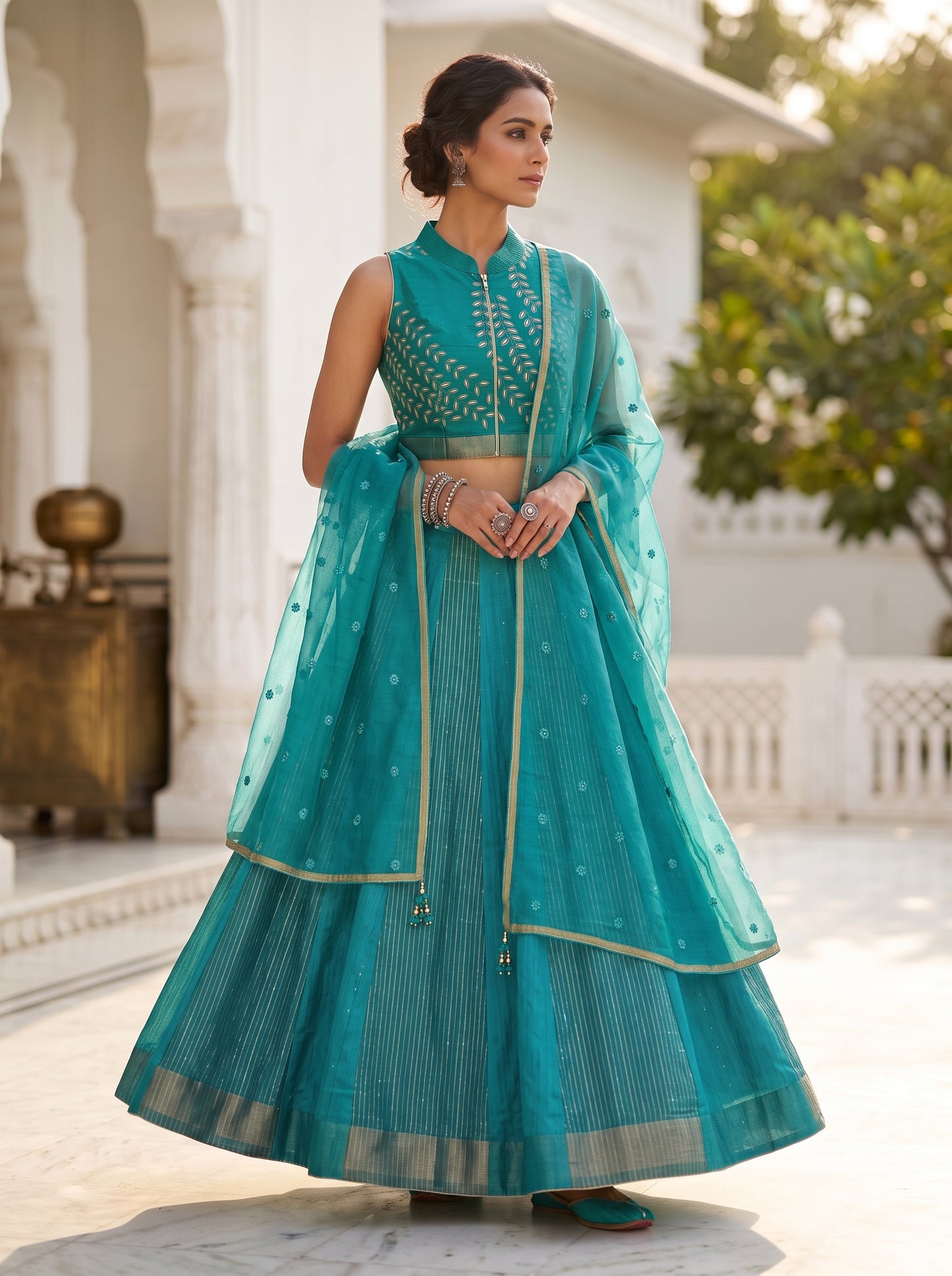 Semi stitched Formal Skirtset