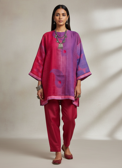 Semi Stitched linen kota Short Tunic