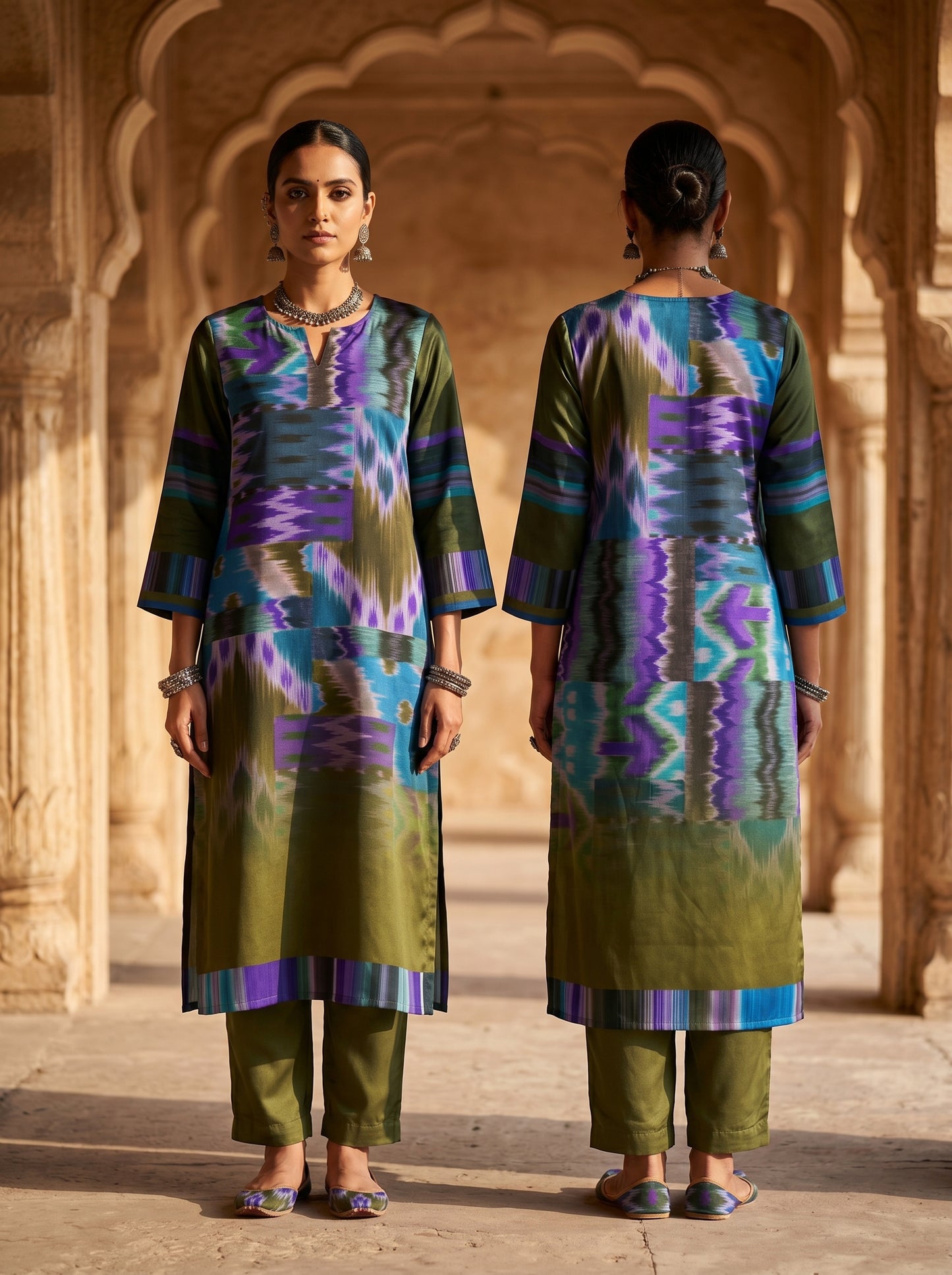 Semi Stitched Chanderi Casual kurta