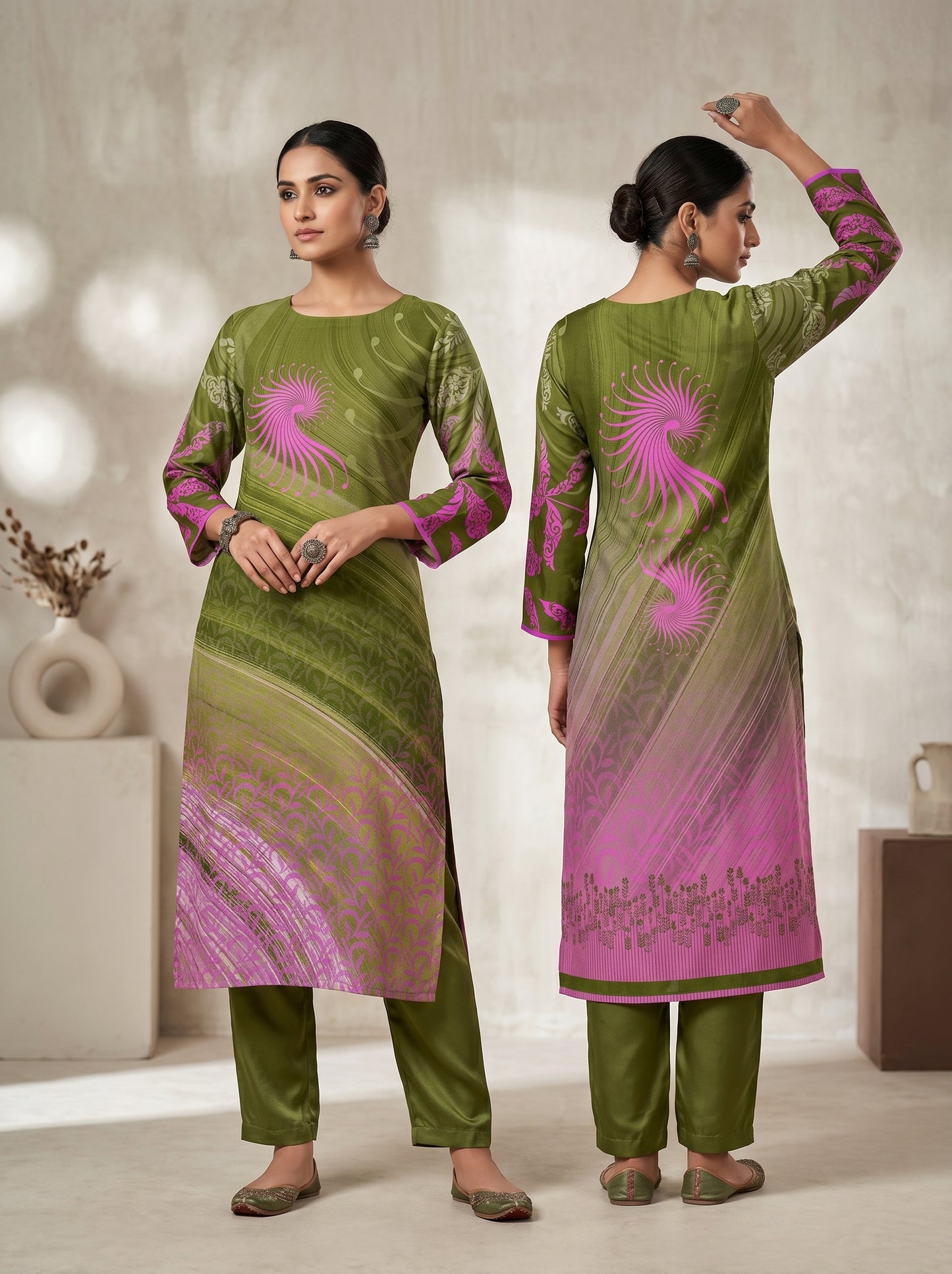 Semi Stitched Chanderi Casual kurta