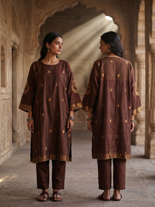 Semi Stitched Chanderi Casual kurta