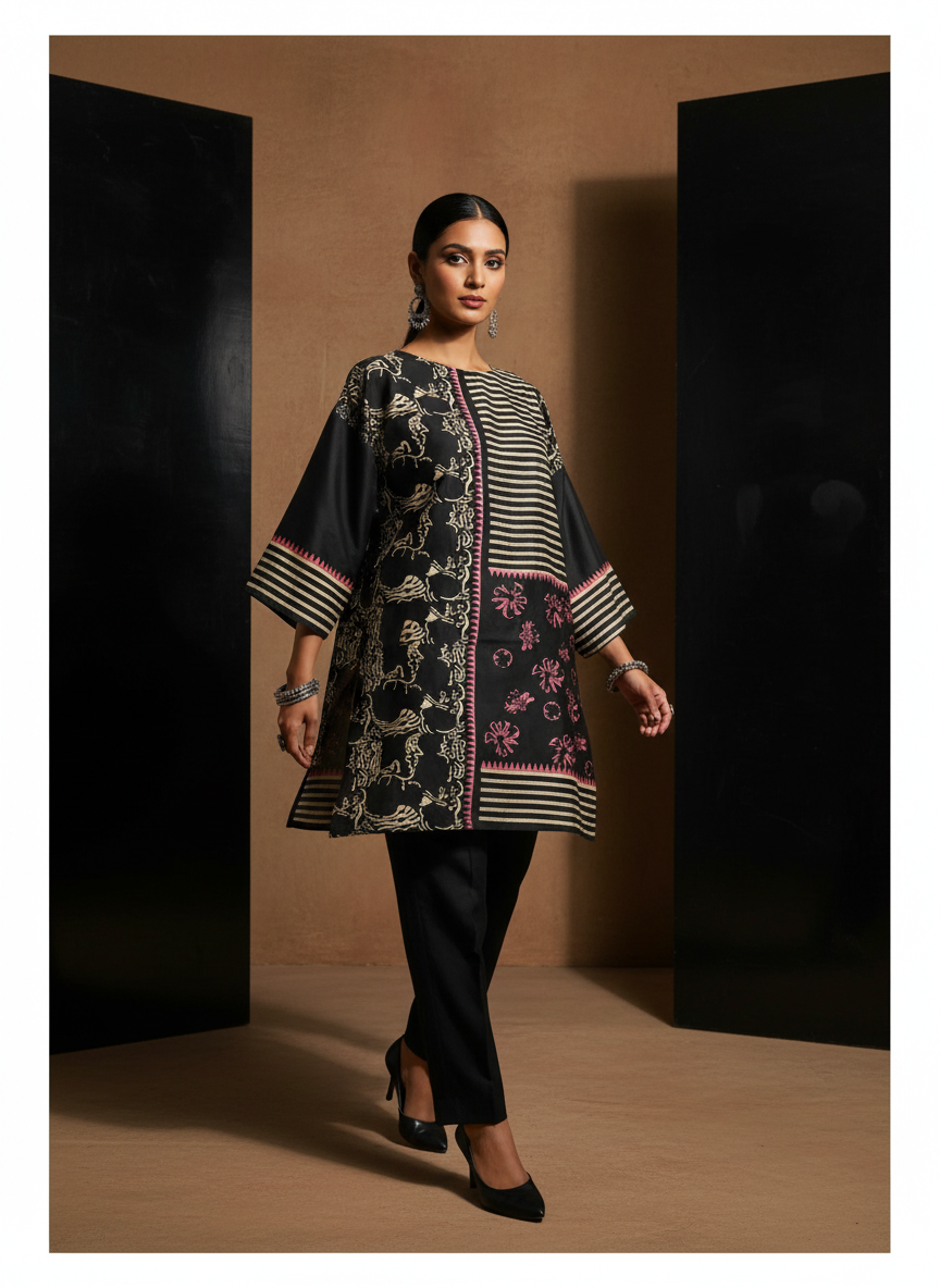 Semi Stitched Chanderi Casual kurta
