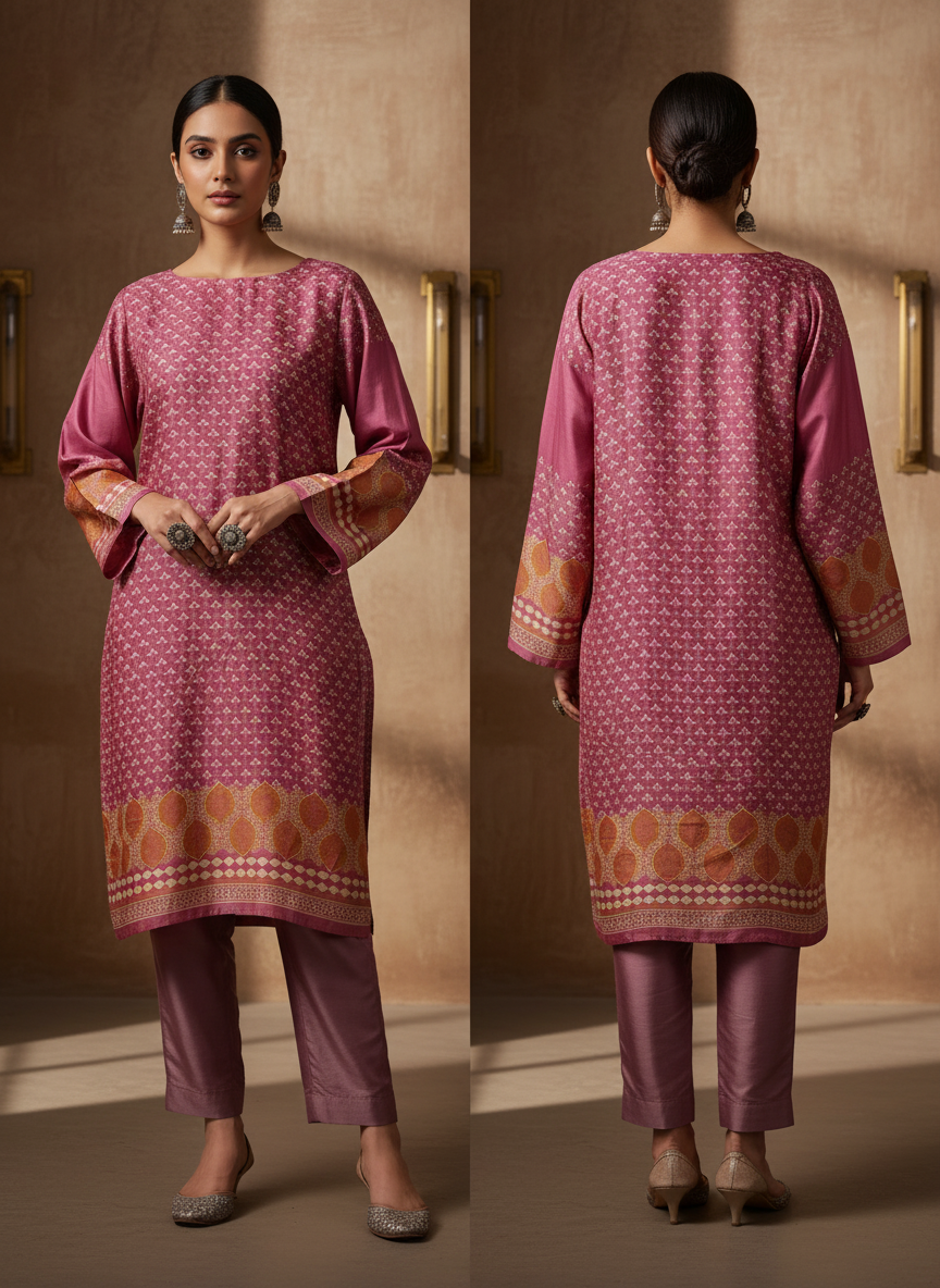 Semi Stitched Chanderi Casual kurta