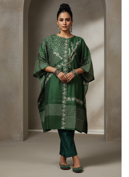 Semi Stitched Chanderi Casual kurta