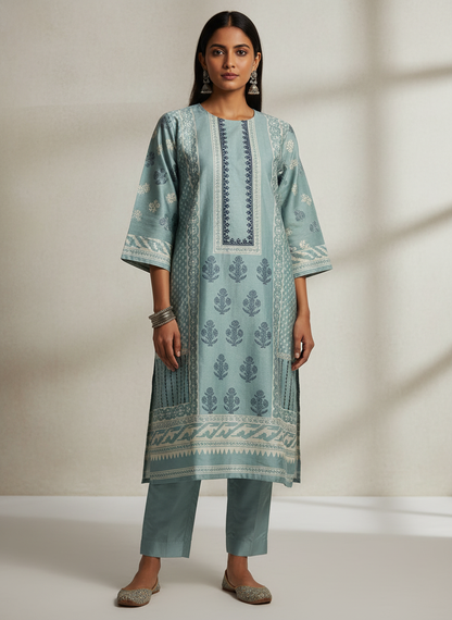 Semi Stitched Chanderi Casual kurta