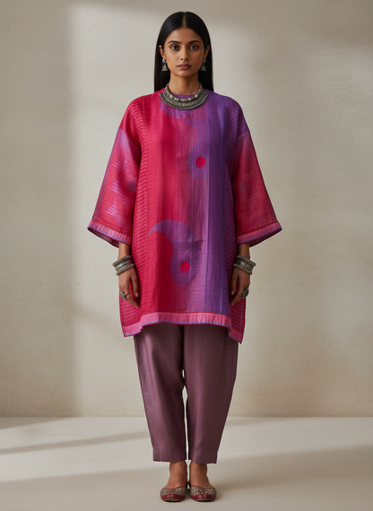 Semi Stitched linen kota Short Tunic