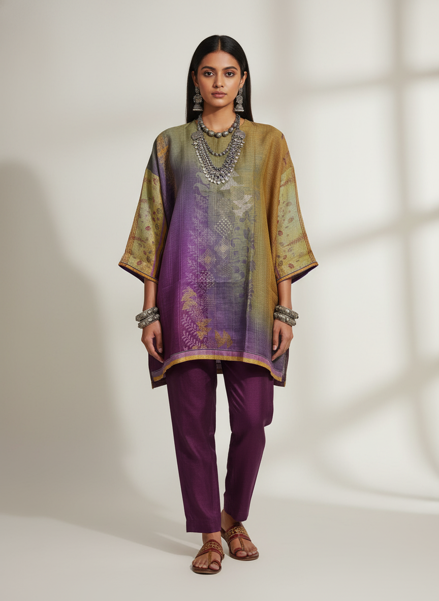 Semi Stitched linen kota Short Tunic