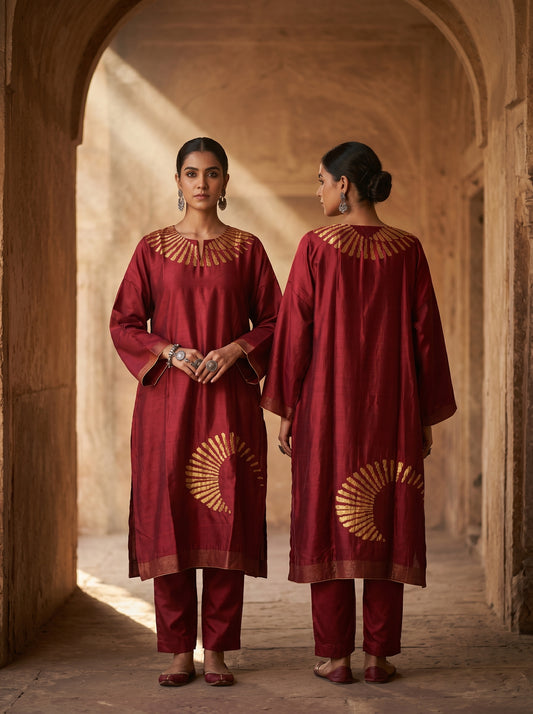 Semi Stitched Chanderi Casual kurta