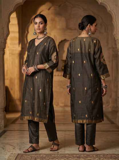 Semi Stitched Chanderi Casual kurta