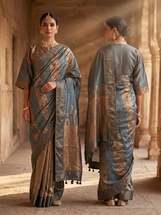 Formal Chanderi embroidered Saree
