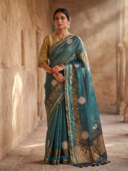 Formal Chanderi gota marodi embroidered Saree