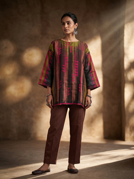 Semi Stitched linen kota Short Tunic