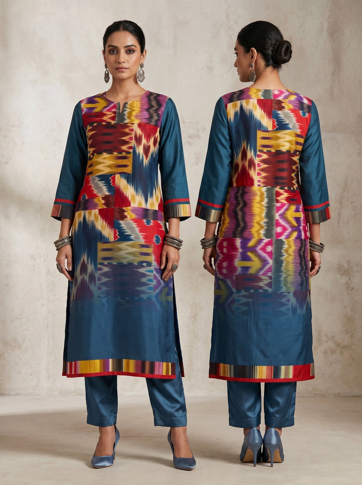 Semi Stitched Chanderi Casual kurta