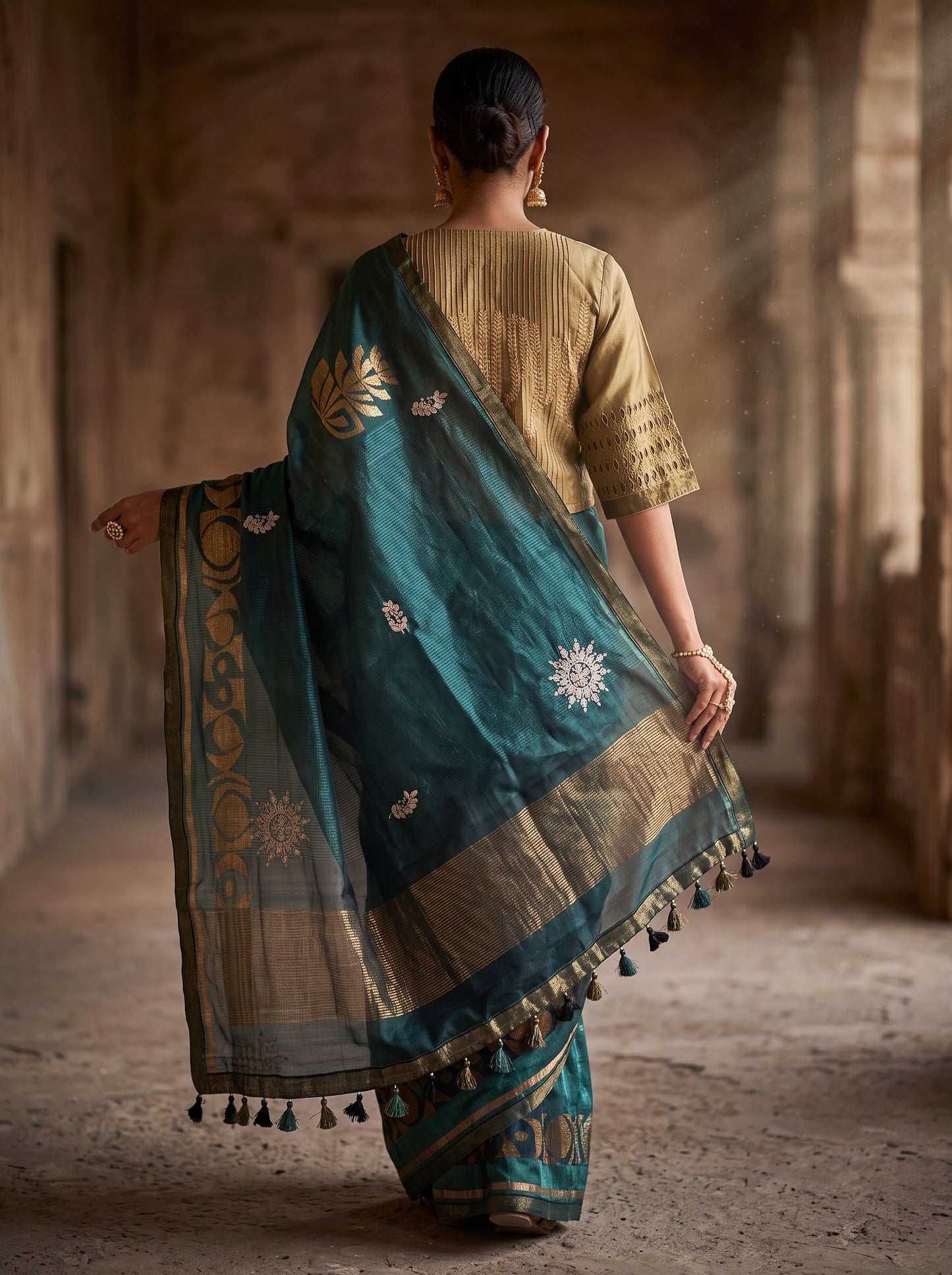 Formal Chanderi gota marodi embroidered Saree