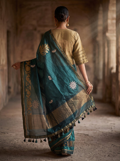 Formal Chanderi gota marodi embroidered Saree