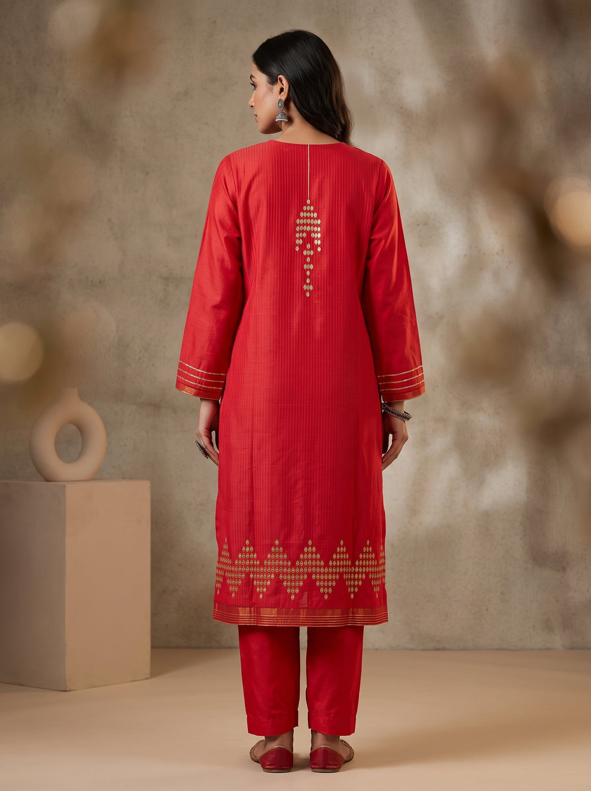 Semi Stitched Chanderi  Formal kurta