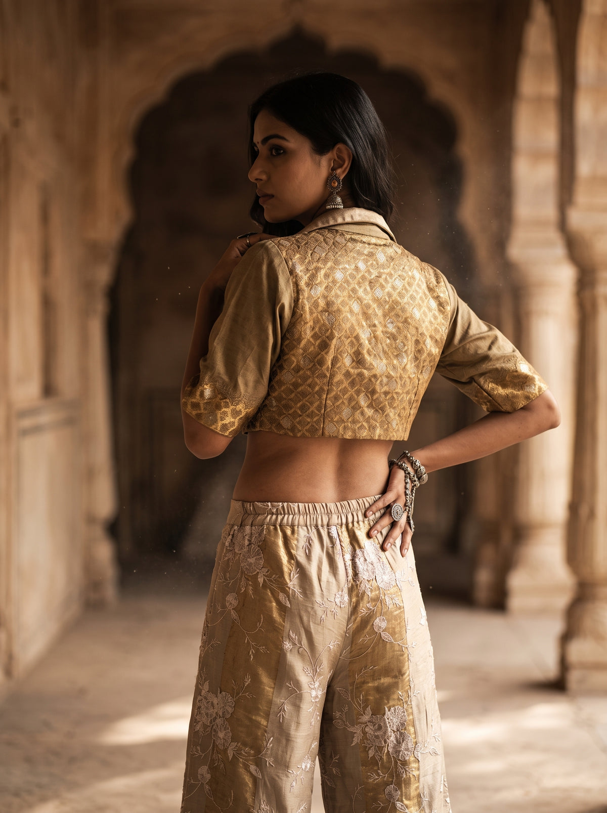 Indowestern chanderi formal coordset