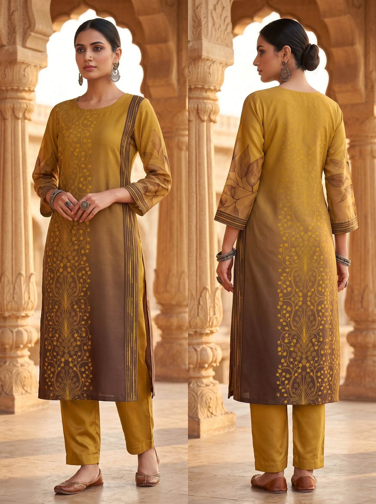 Semi Stitched Chanderi Casual kurta