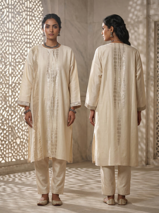 Semi Stitched Chanderi Casual kurta